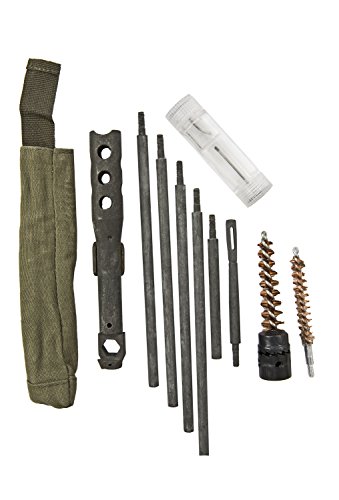 M14 Buttstock Cleaning Kit with Steel Cleaning Rod, Bore Brush, M14 Combo Tool, and More