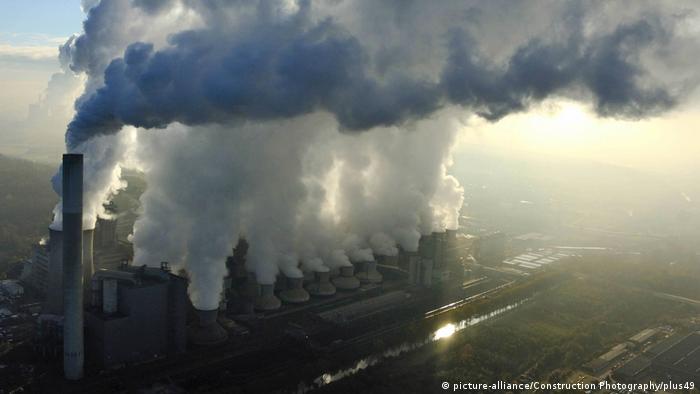 Gases stream out of a coal power station in Germany. 