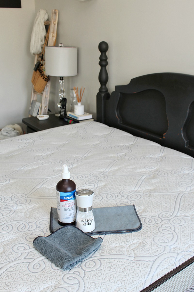 Hydrogen peroxide and baking soda to clean your mattress.